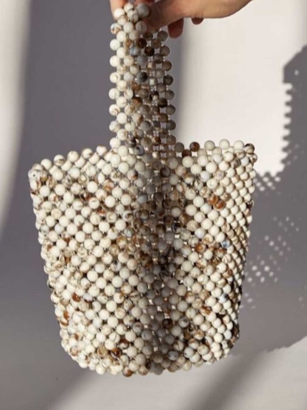 Anthropologie beaded bucket bag